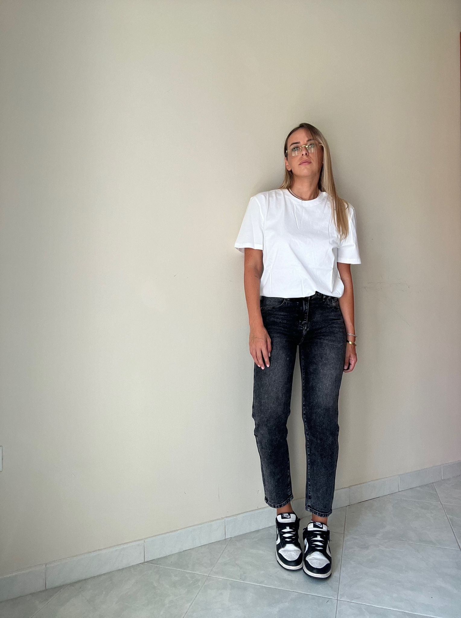 JEANS MOM FIT NERO